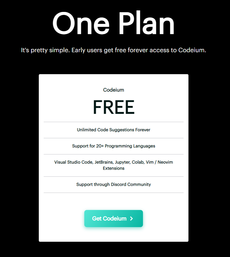 Codeium free plan